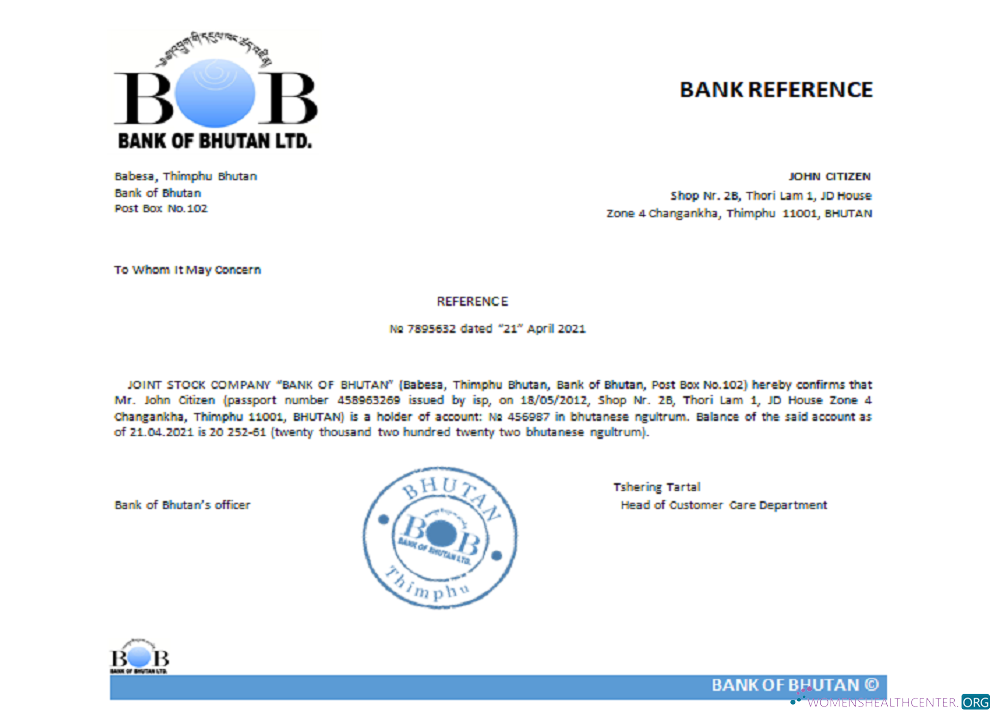 Download Bhutan Bank of Bhutan reference Photoshop template